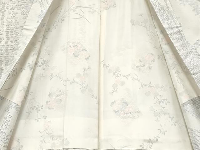 平和屋着物●極上　本場大島紬　白大島　アンサンブル　藤花房　休み鳥　逸品　未使用　CYAA4687s6