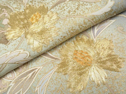 平和屋着物●極上　訪問着　駒刺繍　花唐草文　暈し染め　金彩　薄鼠色地　逸品　未使用　CYAA4690s6