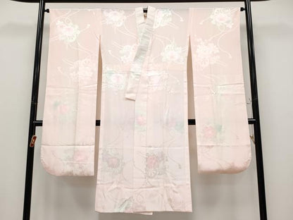 平和屋本店●極上　本場琉球紅型　振袖・長襦袢セット　紅型　花鳥文　洒落柿色地　鬼しぼ縮緬　逸品　CYAA4692s6