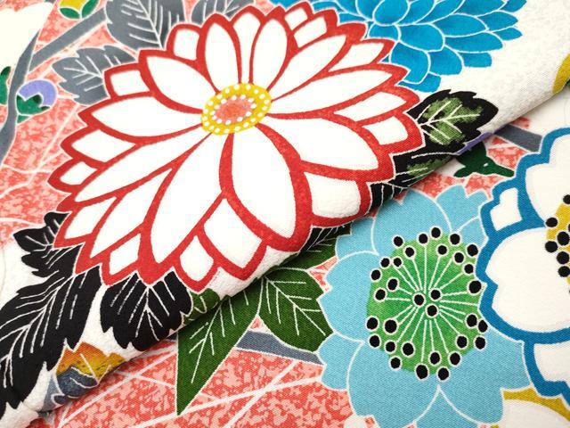 平和屋本店●極上　人間国宝　羽田登喜男　TOKIOetTOKI　振袖・長襦袢セット　市松枝花文　逸品　CYAA4693s6