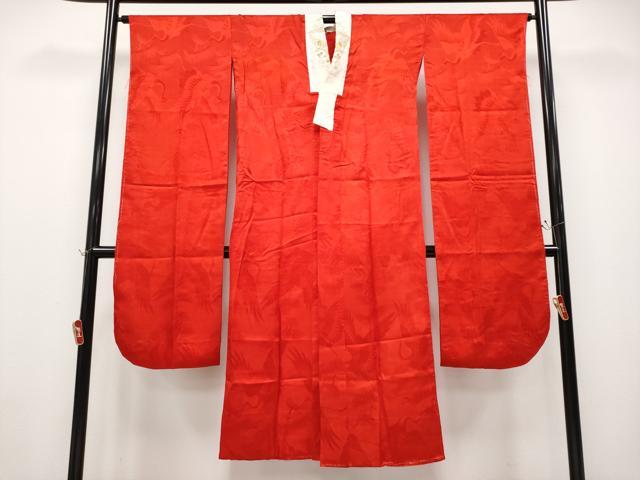 平和屋本店●極上　アンティーク　大正ロマン　振袖・長襦袢セット　駒刺繍　御所車扇面枝花文　黒地　金銀彩　逸品　CYAA4694s6