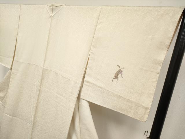 平和屋着物●極上　訪問着　兎　演奏　暈し染め　鳥の子色地　逸品　未使用　CYAA4699s6