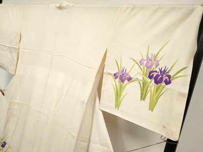 平和屋本店＊希少　夏物　訪問着　お引きずり・お引き摺り　絽　舞妓　芸妓　八ツ橋　薄卵色地　八掛付き　逸品　CYAA4709s6