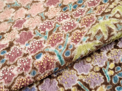 平和屋本店●極上　中国三大刺繍　相良刺繍　訪問着　おぼろ染　襲絞り　舞花文　銀通し地　鉄黒色地　逸品　未使用　CYAA4715s6
