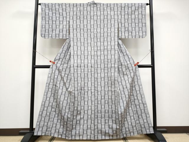 平和屋着物▽極上 本場琉球絣 単衣 手おり 知念幸助作 三越扱い 証紙付き 逸品 CYAA4718s6