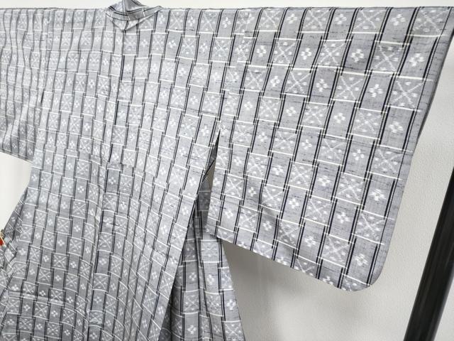 平和屋着物▽極上 本場琉球絣 単衣 手おり 知念幸助作 三越扱い 証紙付き 逸品 CYAA4718s6