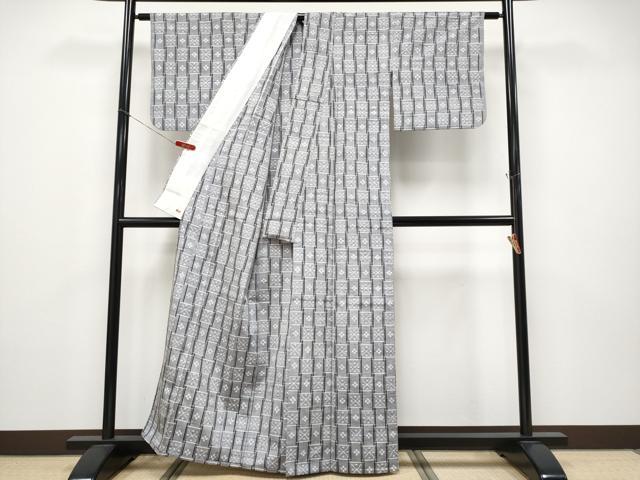 平和屋着物▽極上 本場琉球絣 単衣 手おり 知念幸助作 三越扱い 証紙付き 逸品 CYAA4718s6