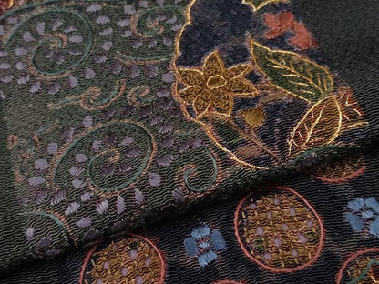 平和屋着物●極上　中国三大刺繍　スワトウ相良刺繍　総刺繍　訪問着　花唐草文　金糸　鬼しぼ縮緬　やまと誂製　逸品　CYAA4722s6