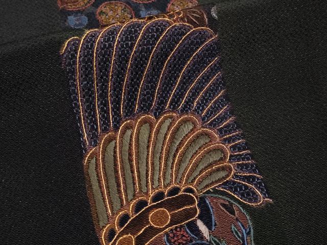 平和屋着物●極上　中国三大刺繍　スワトウ相良刺繍　総刺繍　訪問着　花唐草文　金糸　鬼しぼ縮緬　やまと誂製　逸品　CYAA4722s6