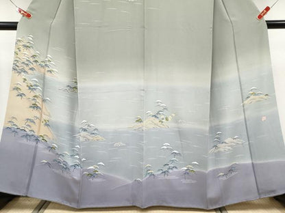 平和屋本店●極上　名門・上野家　四代目 上野真(二代目 上野為二)　訪問着　浜松文　暈し染め　逸品　CYAA4723s6