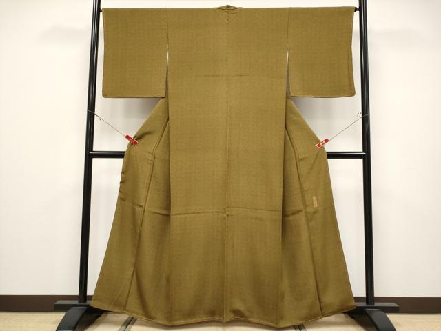 平和屋着物●極上　重要無形文化財　人間国宝　中村勇二郎　江戸小紋　古代菊　仙斎茶色地　逸品　未使用　CYAA4730s6