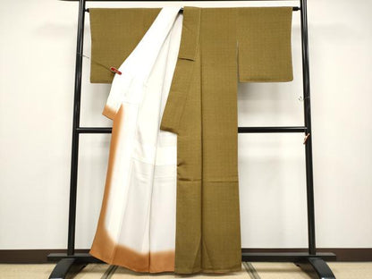 平和屋着物●極上　重要無形文化財　人間国宝　中村勇二郎　江戸小紋　古代菊　仙斎茶色地　逸品　未使用　CYAA4730s6