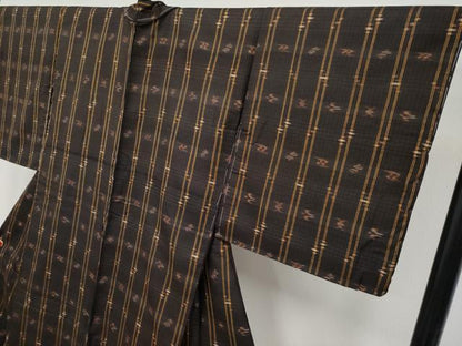 平和屋着物●極上　国指定重要無形文化財　本場久米島紬　手織　逸品　未使用　CYAA4732s6