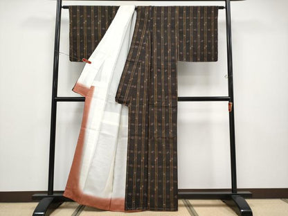 平和屋着物●極上　国指定重要無形文化財　本場久米島紬　手織　逸品　未使用　CYAA4732s6