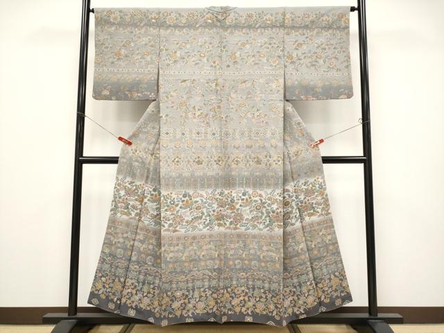 平和屋本店●極上　中国三大刺繍　スワトウ刺繍　総刺繍　訪問着　更紗花鳥唐草文　暈し染め　金糸　逸品　CYAA4739s6