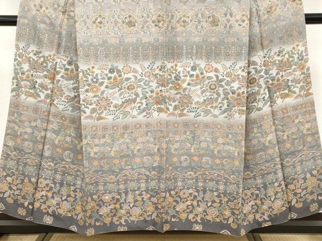 平和屋本店●極上　中国三大刺繍　スワトウ刺繍　総刺繍　訪問着　更紗花鳥唐草文　暈し染め　金糸　逸品　CYAA4739s6