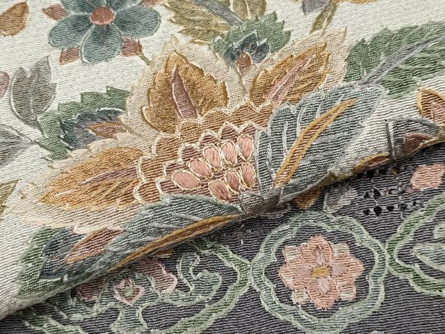 平和屋本店●極上　中国三大刺繍　スワトウ刺繍　総刺繍　訪問着　更紗花鳥唐草文　暈し染め　金糸　逸品　CYAA4739s6