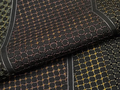 平和屋着物●極上　中国三大刺繍　スワトウ刺繍　総刺繍　小紋　変わり間道　黒地　逸品　CYAA4740s6