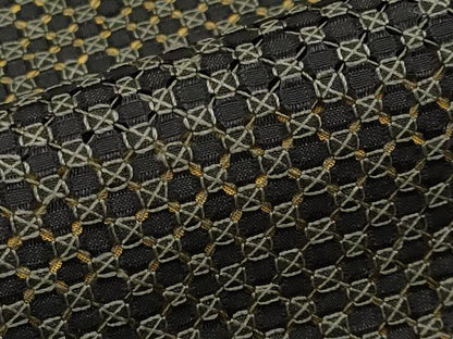 平和屋着物●極上　中国三大刺繍　スワトウ刺繍　総刺繍　小紋　変わり間道　黒地　逸品　CYAA4740s6