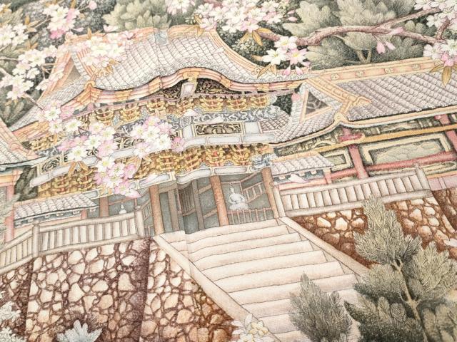 平和屋着物●極上　訪問着　作家物　風景文　灰梅色地　逸品　CYAA4748s6
