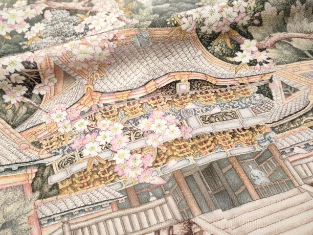 平和屋着物●極上　訪問着　作家物　風景文　灰梅色地　逸品　CYAA4748s6
