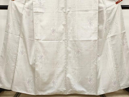 平和屋着物●極上　本場大島紬　白大島　9マルキ　枝花文　証紙付き　逸品　CYAA4749s6