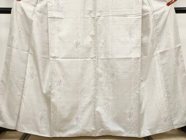 平和屋着物●極上　本場大島紬　白大島　9マルキ　枝花文　証紙付き　逸品　CYAA4749s6