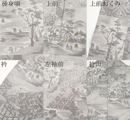 平和屋着物●極上　都喜ヱ門　本場大島紬　白大島　総絣　風景文　藤絹織物謹製　逸品　CYAA4752s6