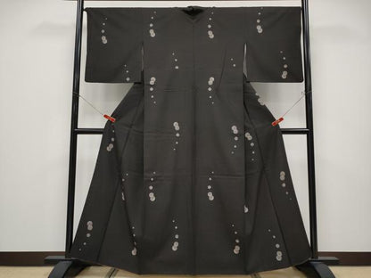 平和屋着物●極上　本場大島紬　9マルキ　地空き　水玉　ますいわ屋扱い　逸品　CYAA4756s6