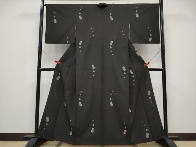 平和屋着物●極上　本場大島紬　9マルキ　地空き　水玉　ますいわ屋扱い　逸品　CYAA4756s6