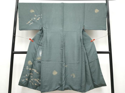 平和屋着物●極上　男性　訪問着　刺繍　動物シルエット　蛍暈し　金彩　仙斎茶色地　逸品　CYAA4759s6