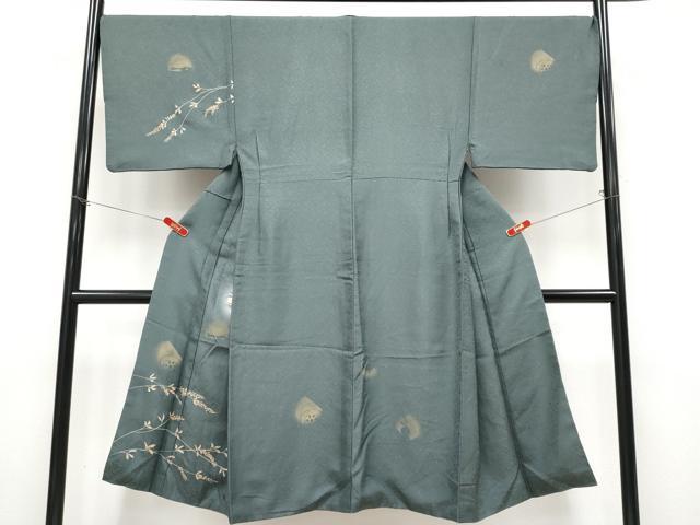 平和屋着物●極上　男性　訪問着　刺繍　動物シルエット　蛍暈し　金彩　仙斎茶色地　逸品　CYAA4759s6