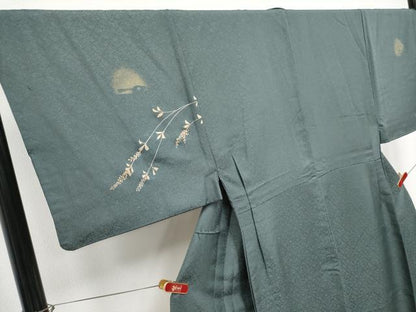 平和屋着物●極上　男性　訪問着　刺繍　動物シルエット　蛍暈し　金彩　仙斎茶色地　逸品　CYAA4759s6