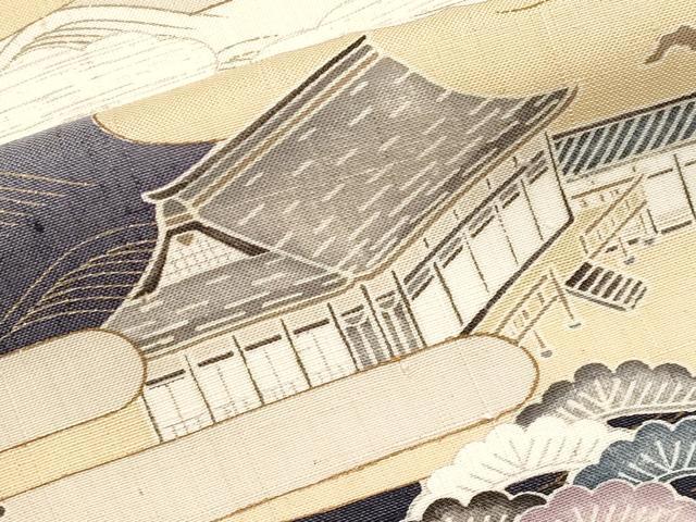 平和屋本店●極上　染織の名門　しょうざん  生紬　訪問着　人物風景文　金彩　逸品　CYAA4762s6