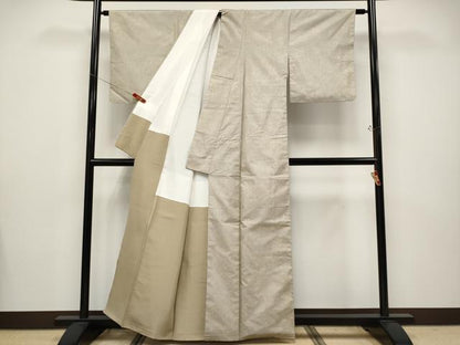 平和屋着物●極上　本場大島紬　白大島　7マルキ　霞文　逸品　CYAA4764s6
