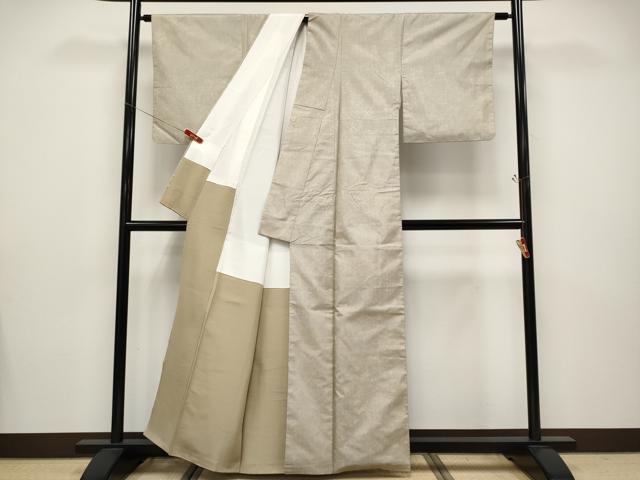 平和屋着物●極上　本場大島紬　白大島　7マルキ　霞文　逸品　CYAA4764s6