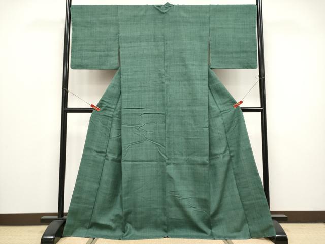 平和屋本店●極上　浦野理一　経節紬　色無地　革色地　逸品　未使用　CYAA4768s6