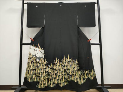 平和屋着物●極上　本加賀友禅作家　矢田 博　黒留袖　飛鶴松葉文　逸品　CYAA4771s6
