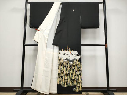 平和屋着物●極上　本加賀友禅作家　矢田 博　黒留袖　飛鶴松葉文　逸品　CYAA4771s6