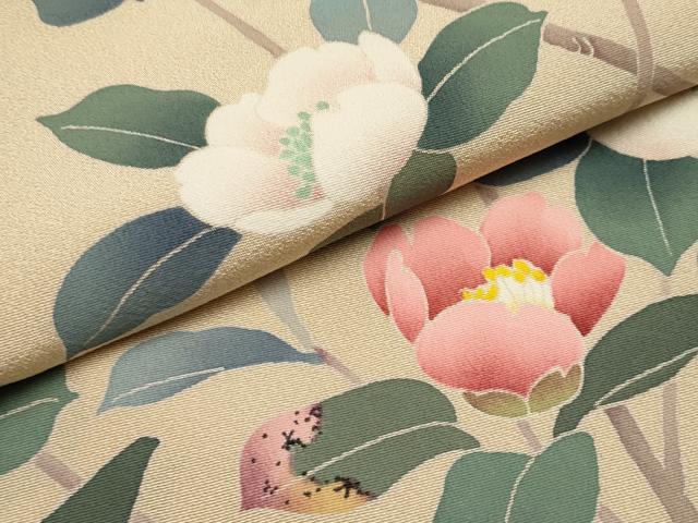 平和屋着物●極上　訪問着　友禅　作家物　枝花文　丁子色地　逸品　未使用　CYAA4772s6