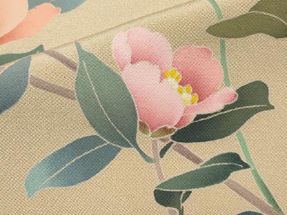 平和屋着物●極上　訪問着　友禅　作家物　枝花文　丁子色地　逸品　未使用　CYAA4772s6