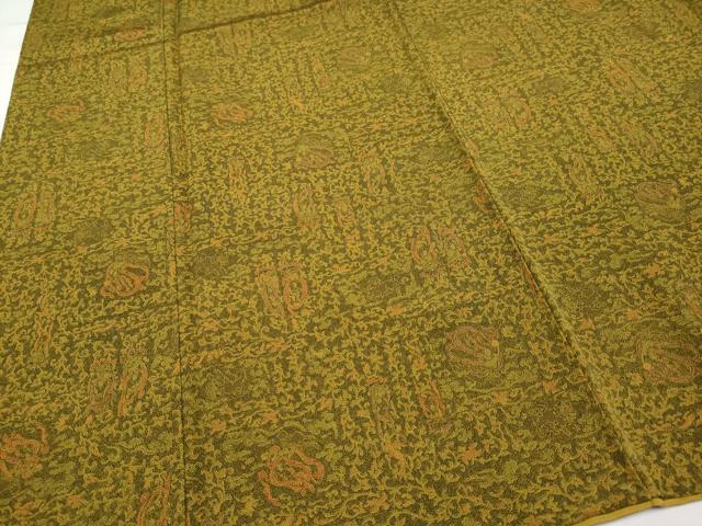 平和屋着物●極上　重要無形文化財　人間国宝　中村勇二郎　江戸小紋　幸せの鐘がなる　千歳茶色地　逸品　CYAA4780s6