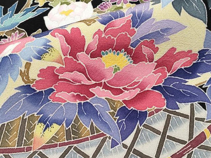 平和屋着物●極上　本加賀友禅作家　染元千紅代表　寺西一紘　黒留袖　花籠文　三越扱い　逸品　CYAA4793s6