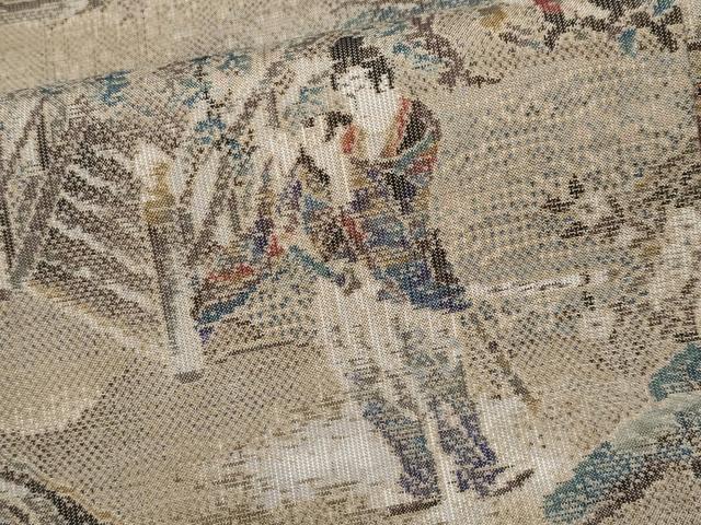 平和屋着物●極上　都喜ヱ門　本場大島紬　紬萬葉　源氏絵巻図　松原久子作　藤絹織物謹製　証紙付き　逸品　CYAA4800s6
