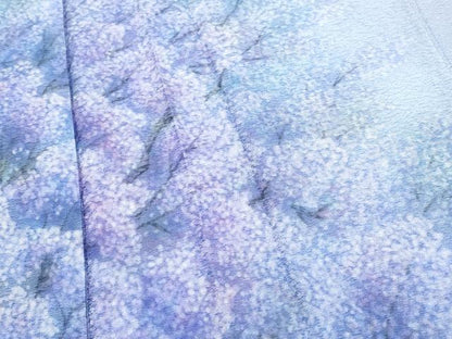 平和屋着物●極上　訪問着　枝花文　暈し染め　牡丹鼠色地　健勝苑扱い　反端付き　逸品　CYAA4803s6