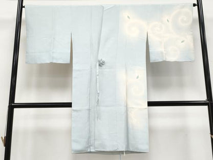 平和屋着物∞極上　道中着　ロング丈　紬地　花唐草文　金銀彩　秘色色地　逸品　CYAA4805s6