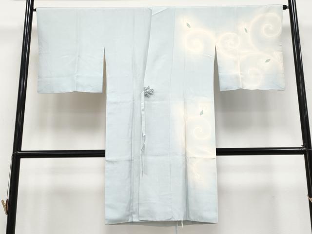 平和屋着物∞極上　道中着　ロング丈　紬地　花唐草文　金銀彩　秘色色地　逸品　CYAA4805s6