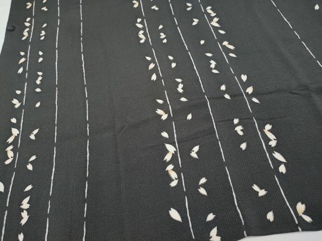平和屋着物∞極上 道行コート ロング丈 舞花びら 檳榔子染色地 逸品