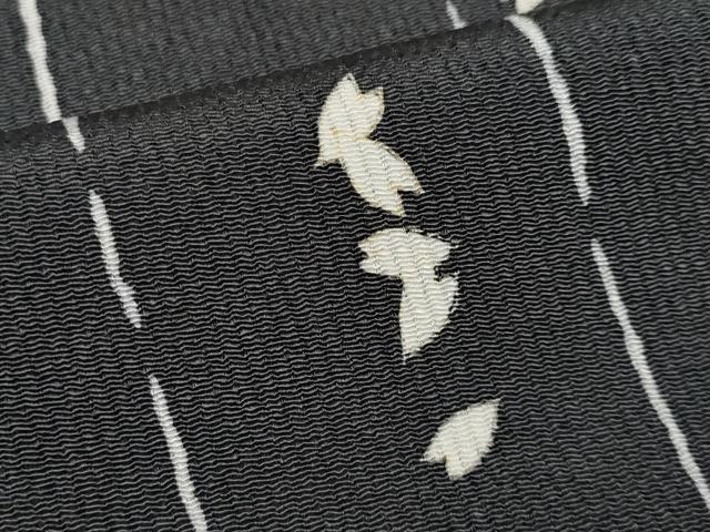 平和屋着物∞極上　道行コート　ロング丈　舞花びら　檳榔子染色地　逸品　CYAA4810s6 平和屋着物∞極上 道行コート ロング丈 舞花びら 檳榔子染色地 逸品