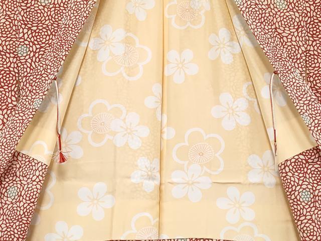 平和屋着物∞極上　銀座　志ま亀　羽織　型染め　花尽くし　練色地　たとう紙付き　逸品　未使用　CYAA4813s6
